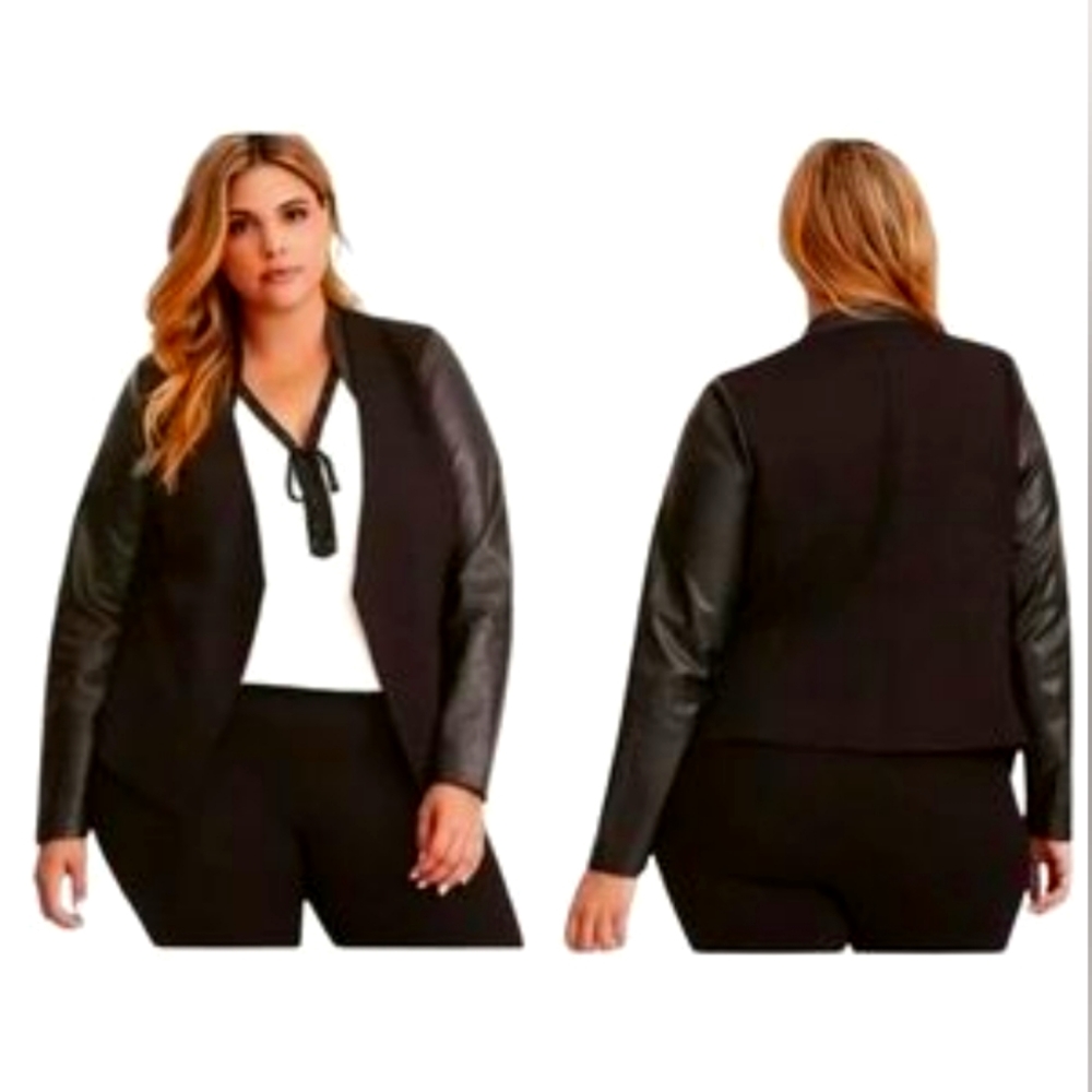 Torrid Leather Trim Suit Coat